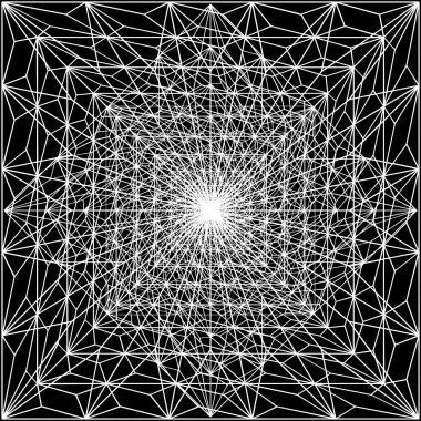 Soyut İnşaat Yapı Vektörü. Piramit Mimarisinin Vektör İllüstrasyonu. Kavram - modern mimari ve tasarım.