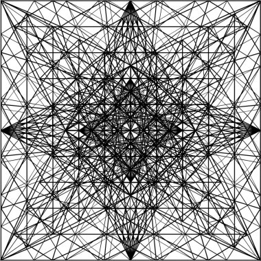 Soyut İnşaat Yapı Vektörü. Piramit Mimarisinin Vektör İllüstrasyonu. Kavram - modern mimari ve tasarım.