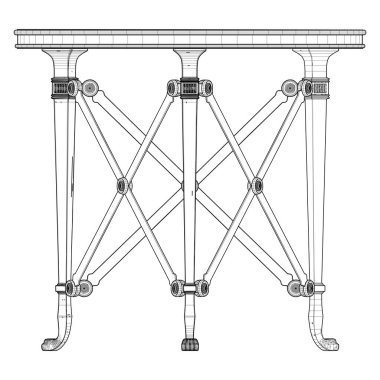 Üçgen Masa Vektörü. Beyaz Arkaplanda İzole Edilmiş Bir Vektör İllüstrasyonu.