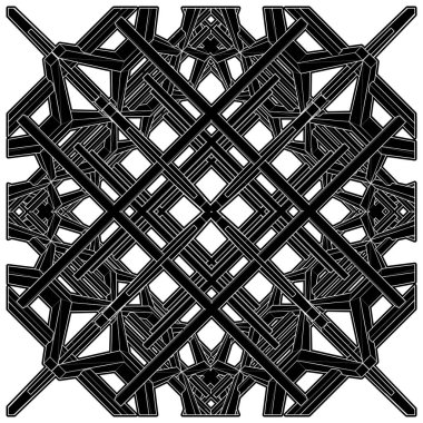 Soyut İnşaat Yapı Vektörü. Beyaz Arkaplanda İzole Edilmiş Mimari Yapının Vektör İllüstrasyonu. Kavram - modern mimari ve tasarım.