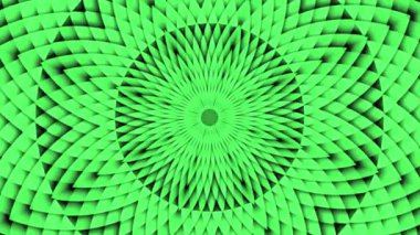 Hipnotik Ritmik Hareket Yeşil Çizgili. Rahatlatıcı Tedavi Sonsuz Döngü Canlandırması.