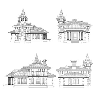 Viktorya Dönemi Konut Vekili. Görüntü Beyaz Arkaplanda İzole Edildi. 
