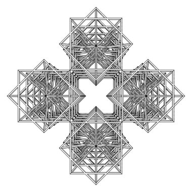 Soyut İnşaat Yapı Vektörü. Beyaz Arkaplanda İzole Edilmiş Mimari Yapının Vektör İllüstrasyonu.