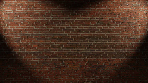 Rote Ziegelmauer Scheinwerfer Den Seiten Realistisches Rendering Illustration — Stockfoto