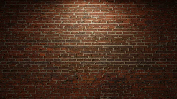 赤レンガの壁 真ん中にある ファサードのスポットライト 現実的な3Dレンダリング イラスト — ストック写真