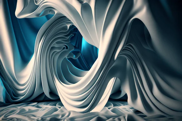 Render Abstract Art Background Depth Field Effect Flying Cloth Textile Φωτογραφία Αρχείου