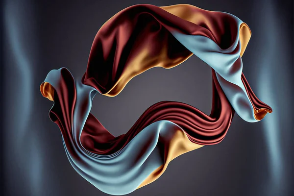Flying Fabric Dynamic Cloth Abstract Scarf Movement Rendering Stockfoto
