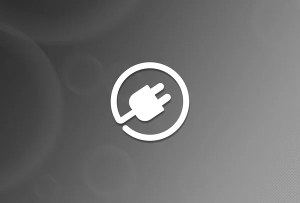 Elektryczna Ikona Wtyczki Czarno Białym Tle Abstrakcyjna Ilustracja — Zdjęcie stockowe