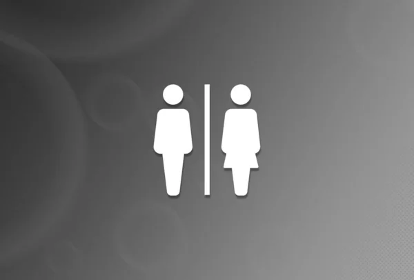 Icône Panneau Toilettes Sur Fond Noir Blanc Illustration Abstraite — Photo