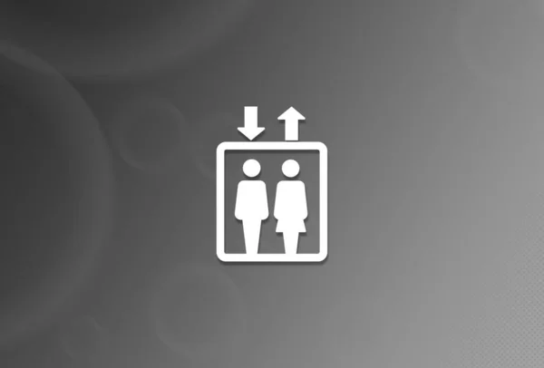 Lift Zeichen Symbol Auf Schwarz Weißem Hintergrund Abstrakte Illustration — Stockfoto