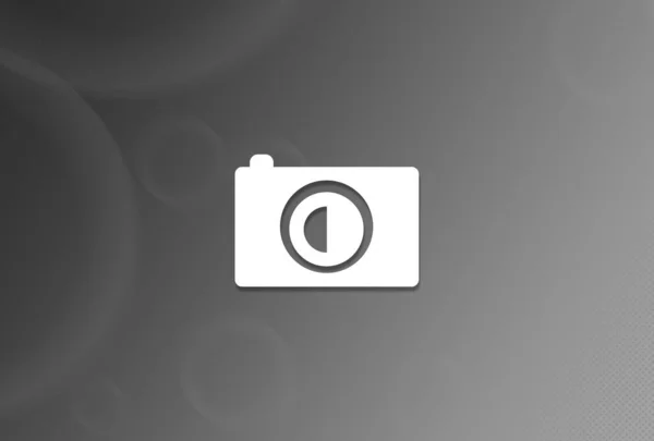 Foto Kamera Symbol Auf Schwarz Weißem Hintergrund Abstrakte Illustration — Stockfoto