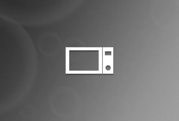 Siyah Beyaz Arkaplan Üzerinde Mikrodalga Mutfak Simgesi — Stok fotoğraf