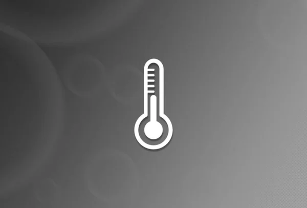 Θερμόμετρο Εικονίδιο Μαύρο Και Άσπρο Φόντο Αφηρημένη Εικόνα — Φωτογραφία Αρχείου