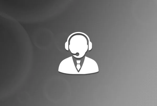 Support Manager Symbol Auf Schwarz Weißem Hintergrund Abstrakte Illustration — Stockfoto
