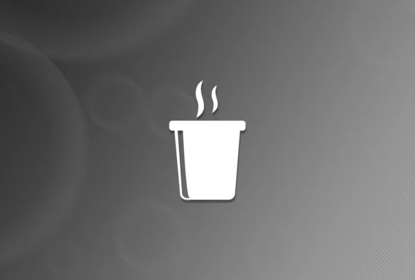 Значок Горячего Напитка Быстрого Питания Черно Белом Фоне Абстрактная Иллюстрация — стоковое фото