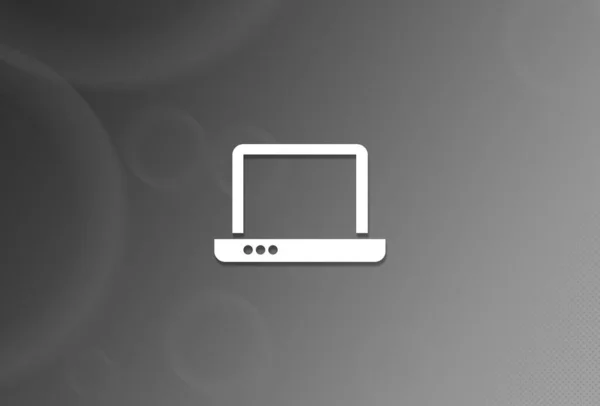 Ikona Laptop Czarno Białym Tle Abstrakcyjna Ilustracja — Zdjęcie stockowe