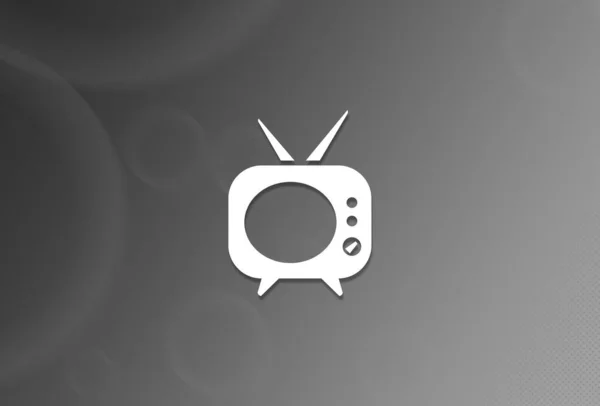 Значок Telivision Черно Белом Фоне Абстрактной Иллюстрации — стоковое фото