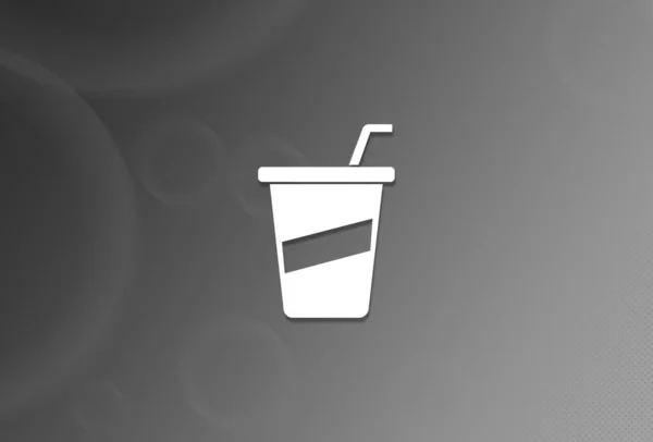 Иконка Соды Черно Белом Фоне — стоковое фото
