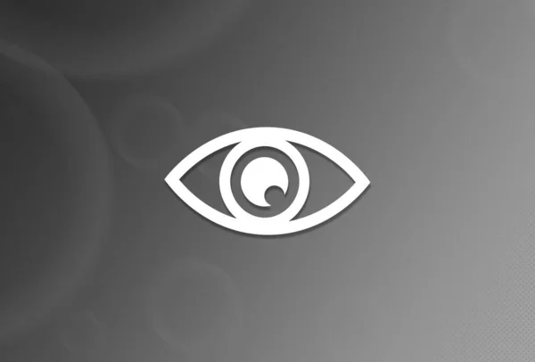 Augensymbol Auf Schwarz Weißem Hintergrund Abstrakte Illustration — Stockfoto