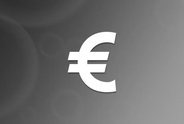 Euro Ícone Sinal Fundo Preto Branco Ilustração Abstrata — Fotografia de Stock