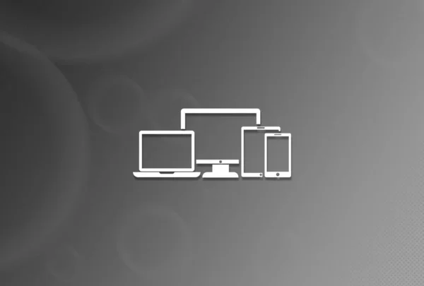 Cyfrowa Ikona Inteligentnych Urządzeń Czarno Białym Tle Abstrakcyjna Ilustracja — Zdjęcie stockowe