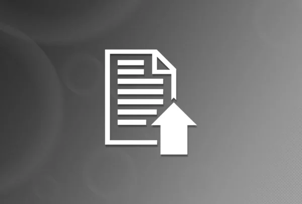 Upload Document Icon Black White Background Abstract Illustration — Stock Photo, Image