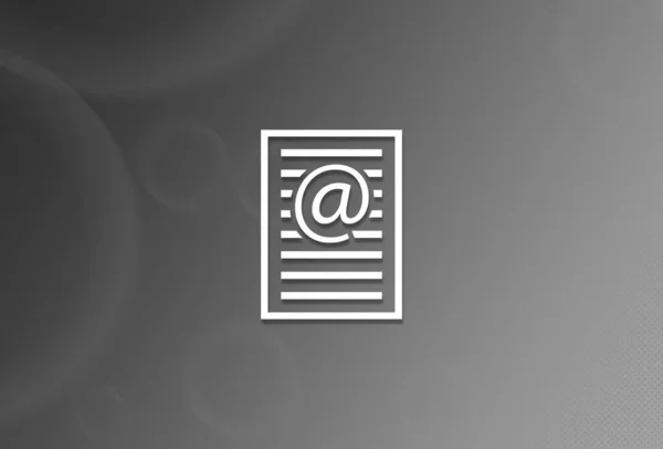 黑白背景摘要说明上的电子邮件地址页图标 — 图库照片