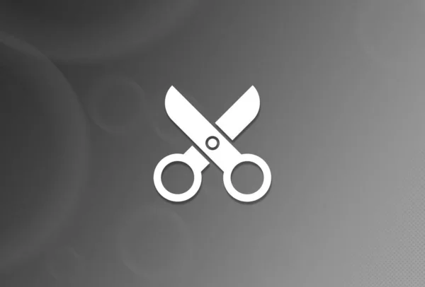 Scissors Icon Black White Background Abstract Illustration — Stock Photo, Image