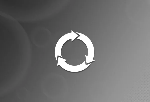 Three Circle Arrows Icon Black White Background Abstract Illustration — Stock Photo, Image