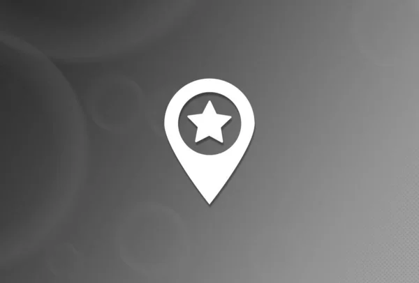 Kartenzeiger Sternsymbol Auf Schwarz Weißem Hintergrund Abstrakte Illustration — Stockfoto