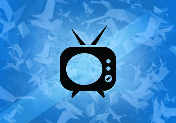 Telivision Icona Estetica Astratta Sfondo Blu Illustrazione — Foto Stock