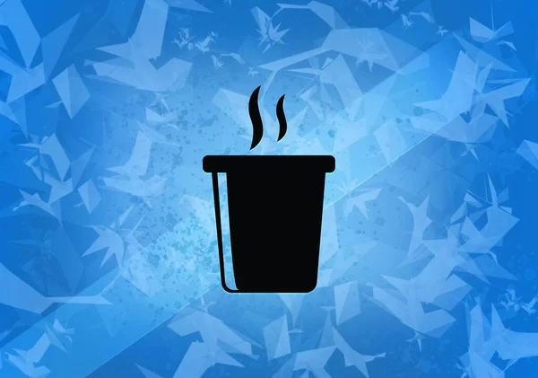 Эстетическая Иконка Горячего Напитка Быстрого Питания Синем Фоне — стоковое фото