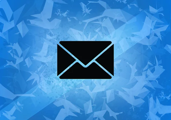 Inbox aesthetic abstract icon on blue background illustration