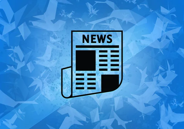 Newspaper aesthetic abstract icon on blue background illustration