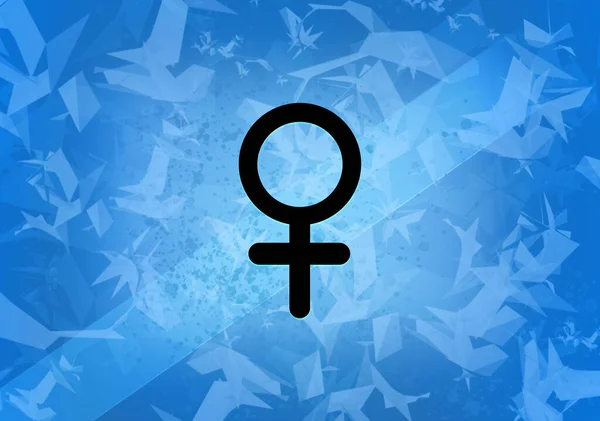 蓝色背景图上的女性符号美学抽象图标 — 图库照片