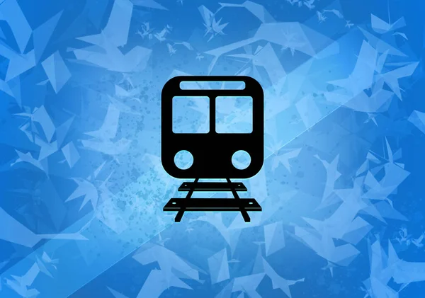Vonat Esztétikai Elvont Ikon Kék Háttér Illusztráció — Stock Fotó