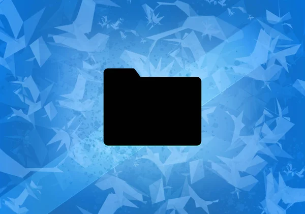 Folder aesthetic abstract icon on blue background illustration
