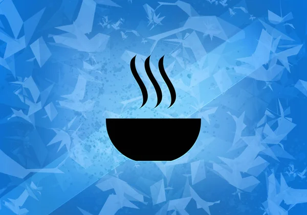 Zupa Estetyczna Abstrakcyjna Ikona Niebieskim Tle Ilustracja — Zdjęcie stockowe