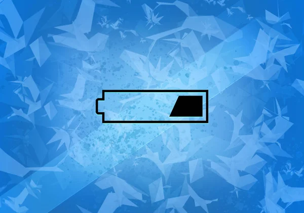 Třetí Nabitá Baterie Estetické Abstraktní Ikona Modrém Pozadí Ilustrace — Stock fotografie