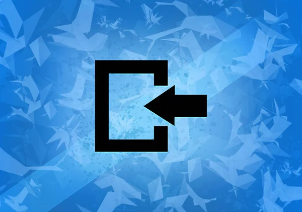 Logout Ästhetische Abstrakte Symbol Auf Blauem Hintergrund Illustration — Stockfoto