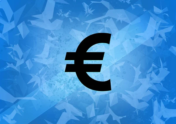 Euro Sinal Estético Ícone Abstrato Sobre Fundo Azul Ilustração — Fotografia de Stock