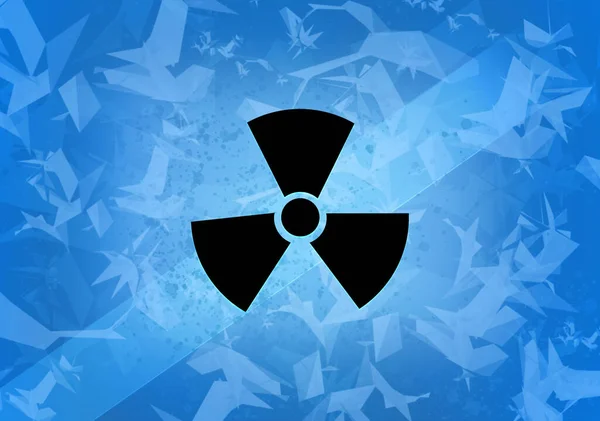 Radiation aesthetic abstract icon on blue background illustration