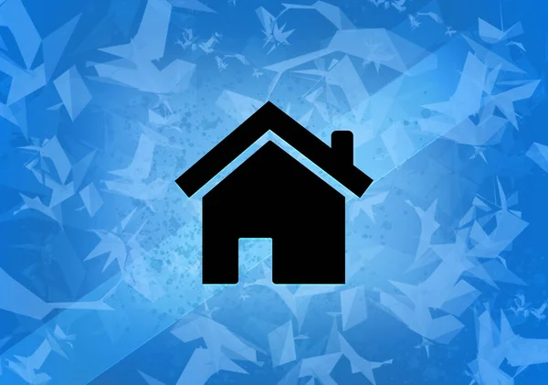 Home Ästhetische Abstrakte Ikone Auf Blauem Hintergrund Illustration — Stockfoto