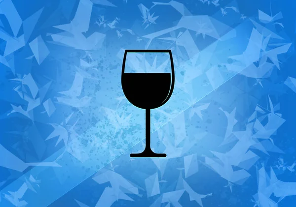 Wine Glass Aesthetic Abstract Icon Blue Background Illustration — Stock Photo, Image