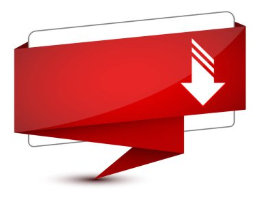 Zarif kırmızı etiket işareti soyut illüstrasyonunda simge indir