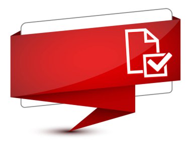 Zarif kırmızı etiket işareti soyut illüstrasyonunda Masa simgesine yardım et