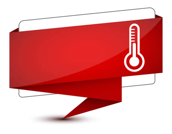 エレガントな赤のタグ記号の抽象的なイラストに隔離された温度計のアイコン — ストック写真