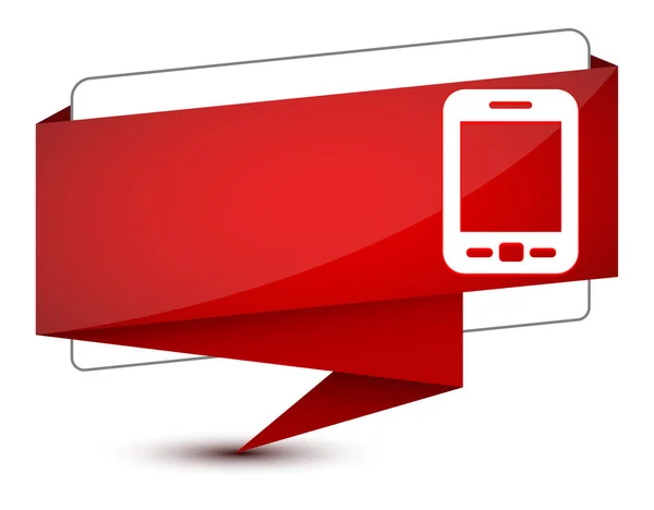 Mobilna Ikona Odizolowana Eleganckim Czerwonym Tagu Znak Abstrakcyjny Ilustracja — Zdjęcie stockowe