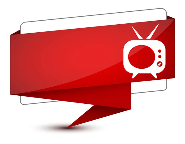 Иконка Telivision Изолирована Элегантной Абстрактной Иллюстрации Знака Красной Метки — стоковое фото