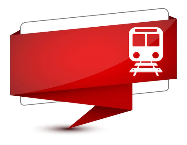 Иконка Поезда Изолирована Элегантной Красной Табличке Абстрактной Иллюстрации — стоковое фото